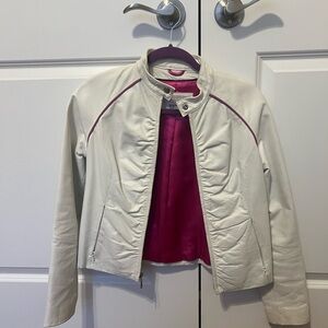 Wilson's Leather Maxima White/Pink Leather Jacket XS